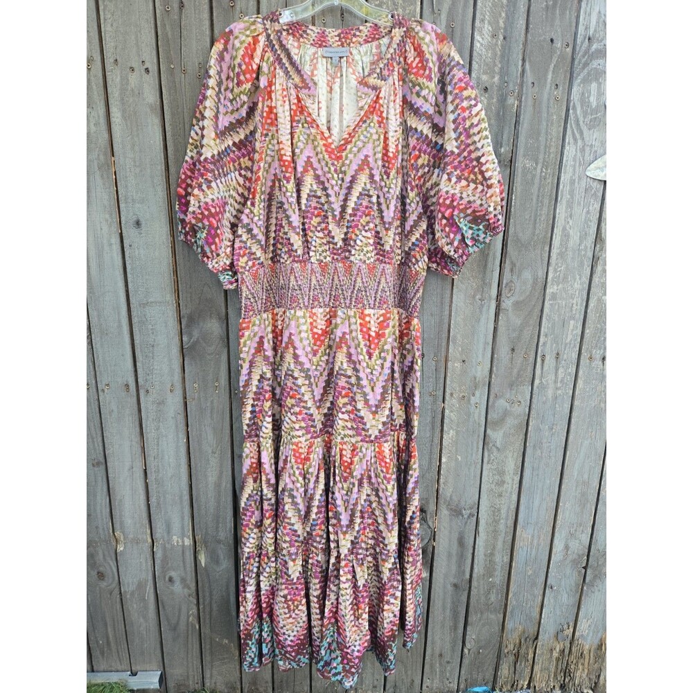 Anthropologie Conditions Apply Zig Zag Tiered Maxi Dress Womens size 20w - Picture 4 of 10